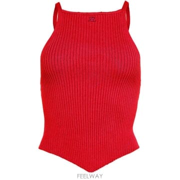 COURREGES ���Ϲ߼� ������ Signature pointy rib knit top���Ϲ߼� ������ Signature pointy rib knit top