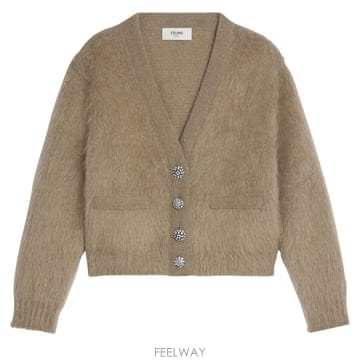 당일발송 셀린느 Brushed mohair cardigan