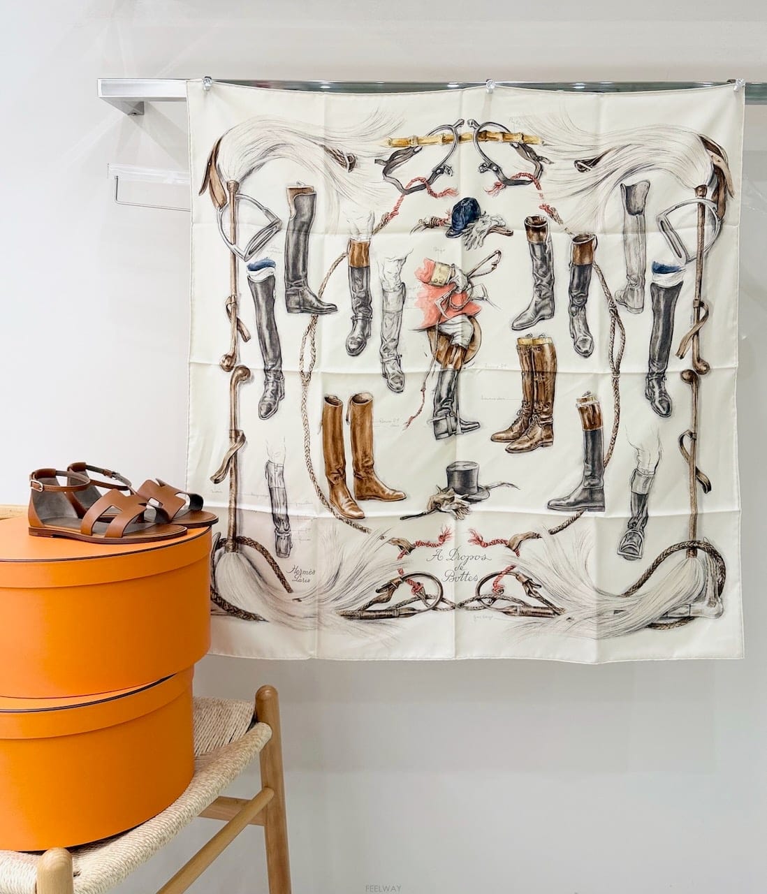 HERMES [�������Ÿ�]�����޽� propos de Bottes ������ � ��ũ ��ī�� 90cm[�������Ÿ�]�����޽� propos de Bottes ������ � ��ũ