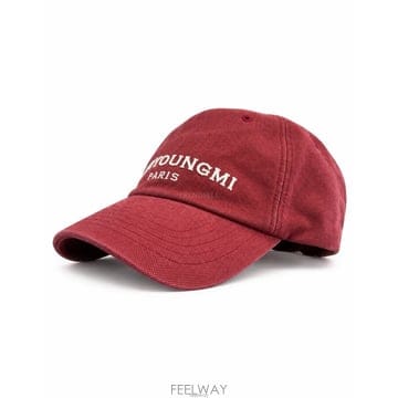 우영미 엠브로이드 볼캡 레드 W263CA52685R