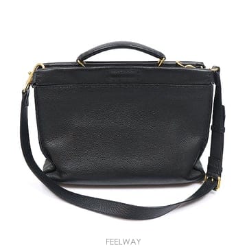 Fendi(펜디) 7VA406 블랙 그레인 레더 몬스터 셀러리아 피카부 아이코닉 핏 브리프케이스 2WAY