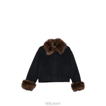 26FW 셀프 포트레이트 봄버 자켓 SC26 121J N NAVY BLUE