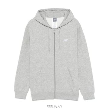 뉴발란스 로고 플리스 풀집 후디 GREY