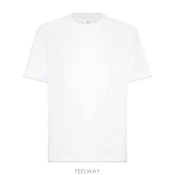 Brunello Cucinelli 26FW ���ڷ� ��ġ�ڸ� �ڼ� �ΰ� Ƽ���� M0B137427 CW787 WHITE26FW ���ڷ� ��ġ�ڸ� �ڼ� �ΰ� Ƽ���� M0B137427 CW78