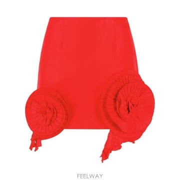 블루마린 숏 스커트 레드