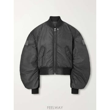 릭오웬스 크롭 APPLIQUED 쉘 봄버 자켓 RR02F4792 N B0082323379