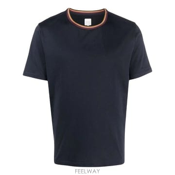 폴 스미스 아티스트 스트라이프 카라 코튼 티셔츠 M1R697PSH0 B0192323682