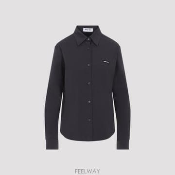 26FW 미우미우 포플린 스트레치 셔츠 MK2061SOOO 6472 F0002 NERO
