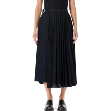 26FW 사카이 미디 스커트 2608766 202 NAVY X BLACK