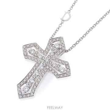 다미아니 벨에포크 크라운 다이아몬드 목걸이 K18WG  L