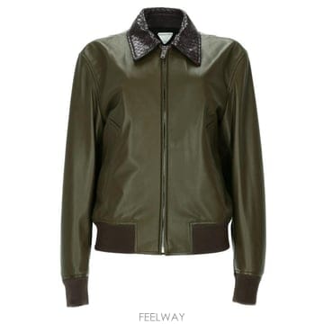 보테가 베네타 가죽 자켓 WADER GREEN