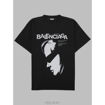 Balenciaga 26FW �߷��þư� ���̵� �� ���̵� ���������� ��ư Ƽ���� 850345 TUVO51000 BLACK26FW �߷��þư� ���̵� �� ���̵� ���������� ��ư Ƽ��