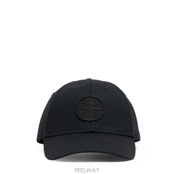 스톤 아일랜드 남성 로고 엠보스드 베이스볼 캡