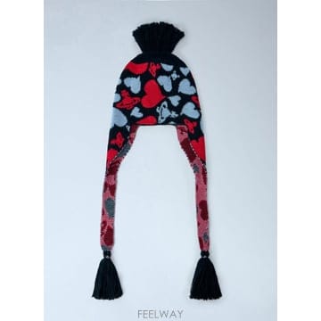 26 FW 비비안웨스트우드 여성 하트와 오브 플랩 니트 캡 vvw0366070col F