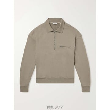 26 FW 에이골디 베이지 파빌리언 코튼 저지 하프 집업 스웨트셔츠 TP581685126