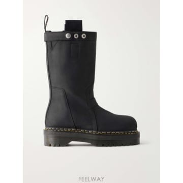26 FW 릭오웬스 블랙 닥터마틴 가죽 바이커 부츠 TP581686242