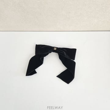샤넬 CC로고 벨벳 리본 헤어핀 AA8557