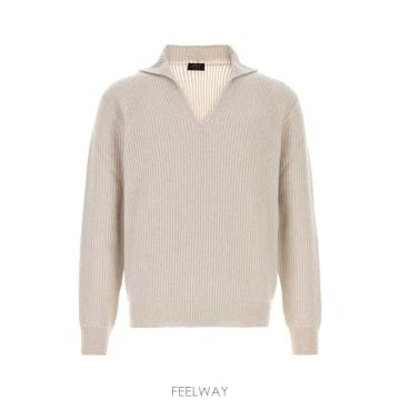 [X45]브리오니 UMUW0LOEK08 9500 남성 폴로 피케셔츠 Light grey cashmere po