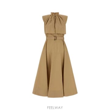 [X45]버버리 8127356 C5157 여성 원피스 롱 미디 미니 드레스 Beige poplin dress
