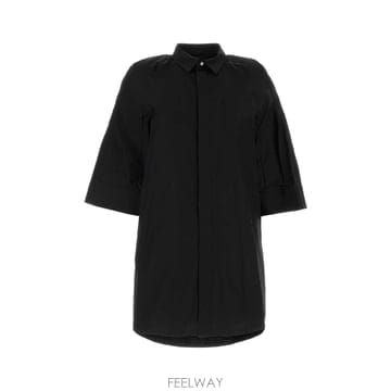 [X45]사카이 2608742 001 여성 원피스 롱 미디 미니 드레스 Black poplin shirt d