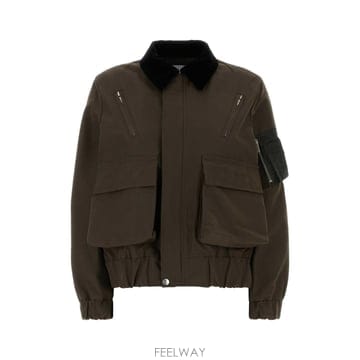 [X45]사카이 2608725 625 여성 자켓 베스트 블레이저 봄버 데님 Mud cotton blend b