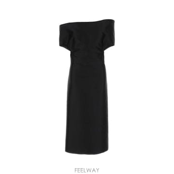 [X45]질샌더 J03CT0679J55111 001 여성 원피스 롱 미디 미니 드레스 Black taffet