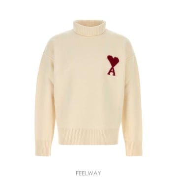 Ami [X45]�ƹ� UKS839018 154 ���� ���� ���� ���� ���� Ivory wool sweater[X45]�ƹ� UKS839018 154 ���� ���� ���� ���� ���� Ivory