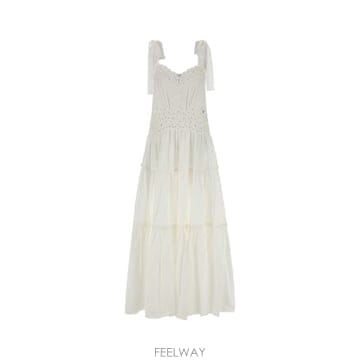 [X45]끌로에 CH26ARO39040 107 여성 원피스 롱 미디 미니 드레스 White cotton dr