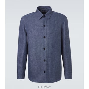 국내출고 제냐 캐시미어 리넨 실크 오버셔츠