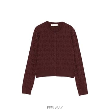 인더샵 Tory Burch 토리버치 브라운 가디건