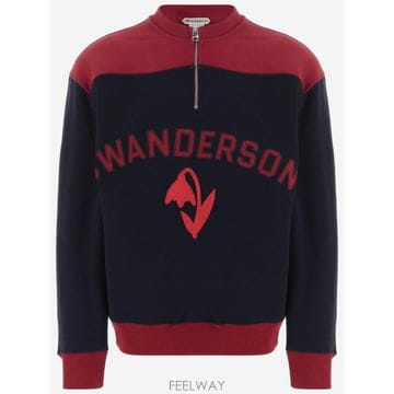 인더샵 JW ANDERSON JW 앤더슨 하프 집 스웨트셔츠