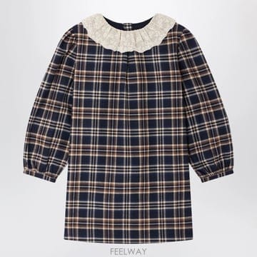 26 F/W 봉쁘앙 BAPTISTINE 블루 체크 드레스 인 오가닉  B0052324581