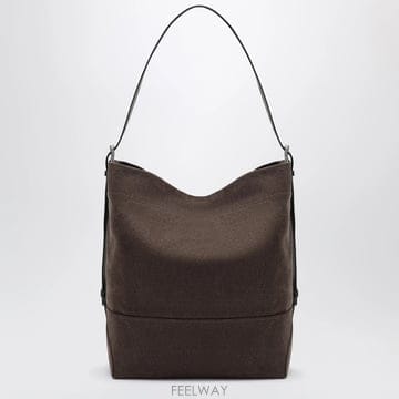 26 F/W 르메르 벨트 토트백 백 인 다크 브라운 코튼 캔버스 BG B0052324613