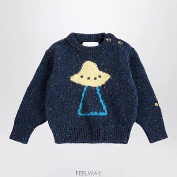 26 F/W 보보쇼즈 네이비 블루 PIXEL ABDUCTION 스웨터 B0052324630