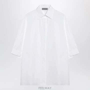 26 F/W 발렌시아가 오버사이즈 화이트 코튼 포플린 셔츠 A009O B0052324638
