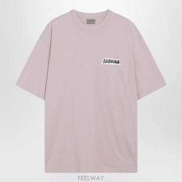 26 F/W 발렌시아가 핑크 MASKING 테이프 티셔츠 인 코튼 A B0052324644