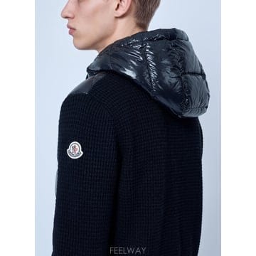 26 F/W 몽클레어 캐시미어 울 블렌드 패딩 집업 가디건 L2091 B0112324412