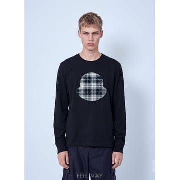 26 F/W 몽클레어 체크 패널 코튼 저지 티셔츠 L2091 8D00 B0112324417