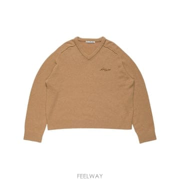 아크네 스튜디오 카멜 헤어 브이넥 스웨터 B60419KNIT0000 B0192324055