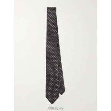 26 FW 토템 블랙 8cm 실크 자카드 타이 TP581685270