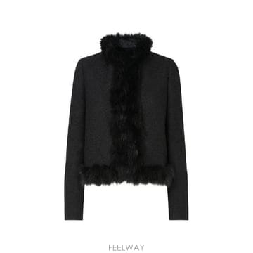 FENDI �׶�����Ÿ �ؿ� ��� ���� SHEARLING TRIM WOOL ���� FW5167B1HGF0QA1�׶�����Ÿ �ؿ� ��� ���� SHEARLING TRIM WOOL ���� FW5