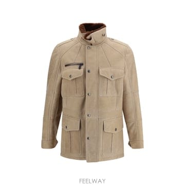 브루넬로 쿠치넬리 WAXED 시어링 SAFARI 자켓