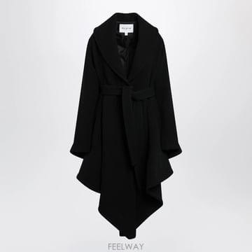 26 F/W 알라이아 블랙 비대칭 울 코트 AA9M1241W141DW B0052325078