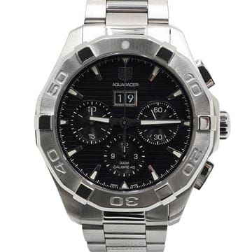 태그호이어 CAY211Z 아쿠아레이서 43mm 크로노그래프 오토매틱 스틸 남성 시계aa67615