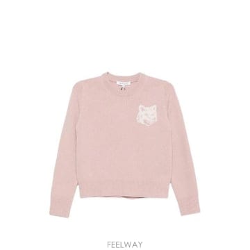 Maison Kitsune �׶�����Ÿ �ؿ� ����Ű���� ���� FOX HEAD WOOL CREWNECK JUMPER NW00808KM032�׶�����Ÿ �ؿ� ����Ű���� ���� FOX HEAD WOOL CREWNECK