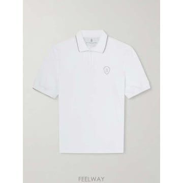 브루넬로 쿠치넬리 LOGOAPPLIQUED 저지 폴로 셔츠 MW86 B0082123152