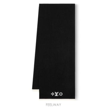 26 FW 루이비통 LV Headline 헤드라인 모노그램 플라워 시그니처 울 머플러 블랙