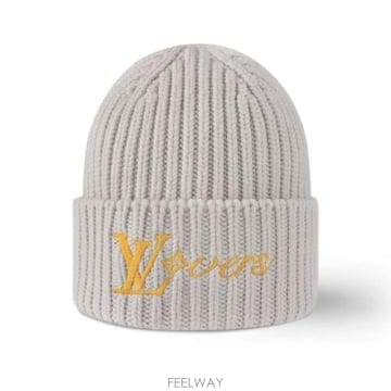 26 FW 루이비통 그레이 LV Vers 버스 아이코닉 웜 커프 퓨어 울 비니