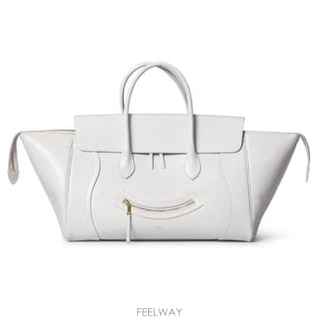26 FW 셀린느 화이트 Smile 스마일 글로시 카프스킨 러기지 숄더백