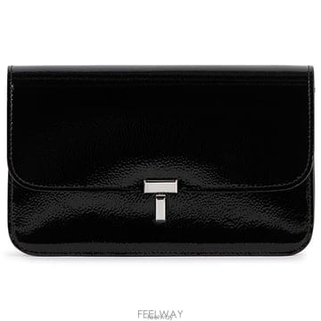 26 FW 토템 블랙 T Lock 티락 하이샤인 그레인 페이턴트 레더 컴팩트 숄더백